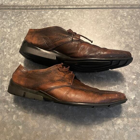 Kenzo Mens Brown Leather Square Toe Dress Shoes 6.5 Business Casual Designer main image 15